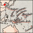 Lage von Kiautschou in Ostchina.